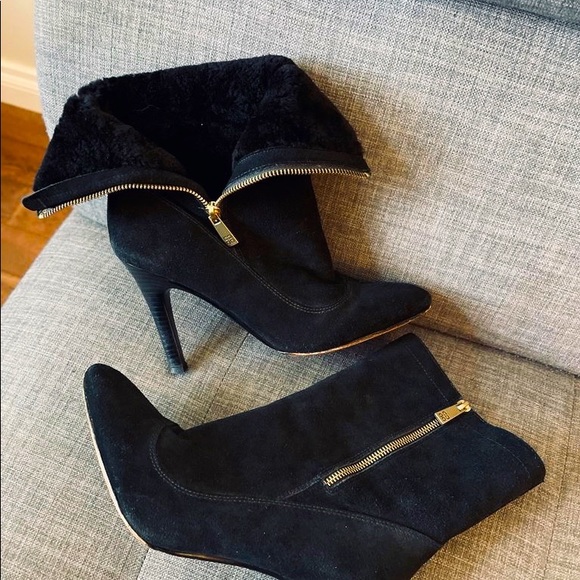 COACH Suede With Sheepskin Fur Ankle Boots - Picture 3 of 3